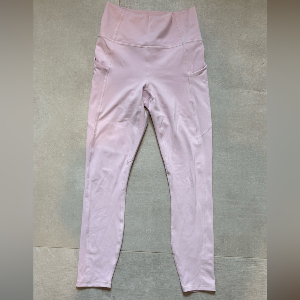 Fabletics Pink High-Waisted Leggings with Stretch Fabric